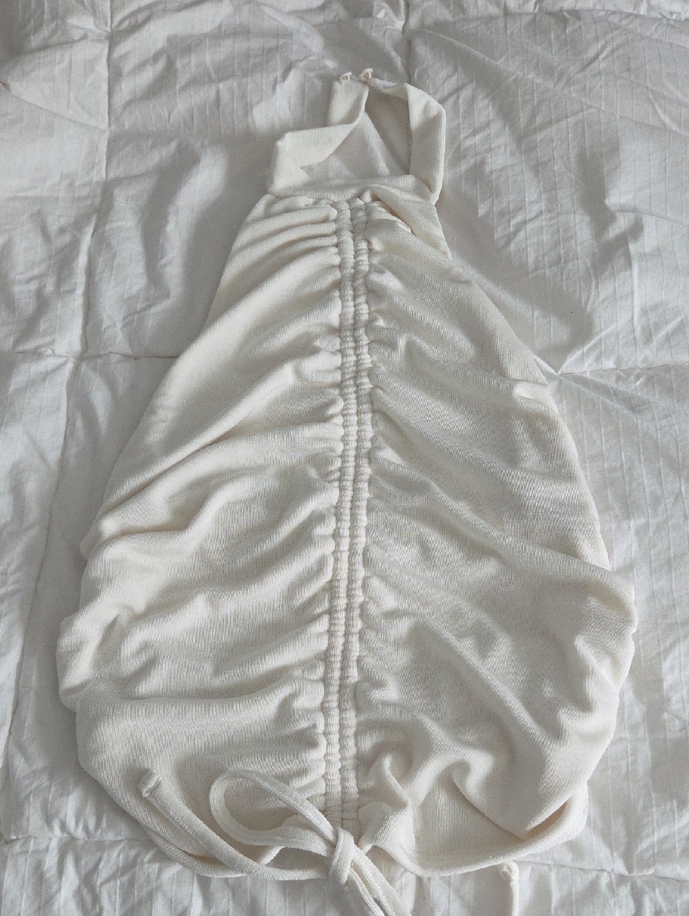 Express Cream Ruched Halter Tank